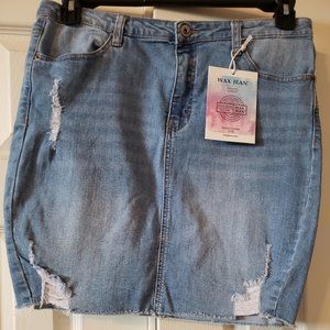 Women's WAX JEAN denim skirt size L NWT